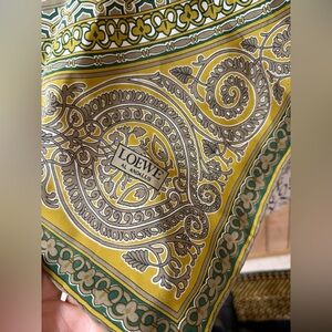 Loewe Al Andalus Yellow and Green Silk Scarf